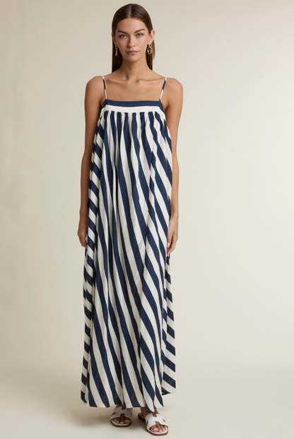Shawna Striped Maxi Dress Navy