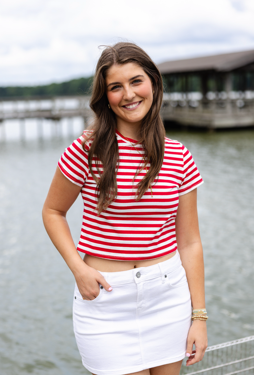 Red/White Stripe Tee