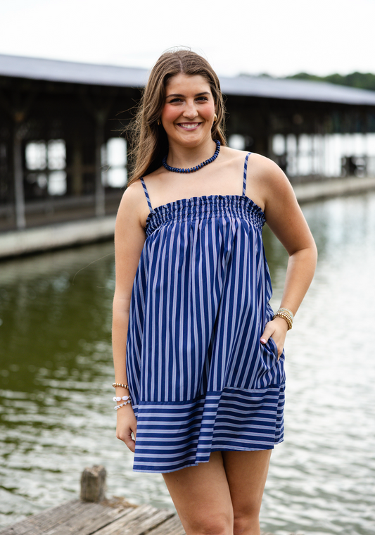 Darby Navy Stripe Dress