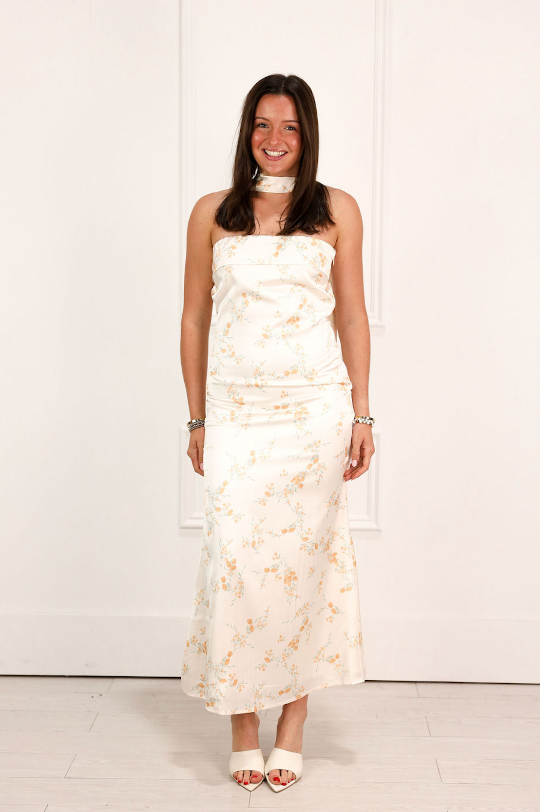Audrianna Strapless Dress w/ Scarf