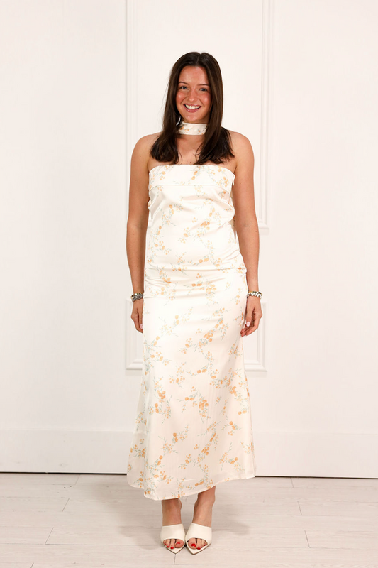 Audrianna Strapless Dress w/ Scarf