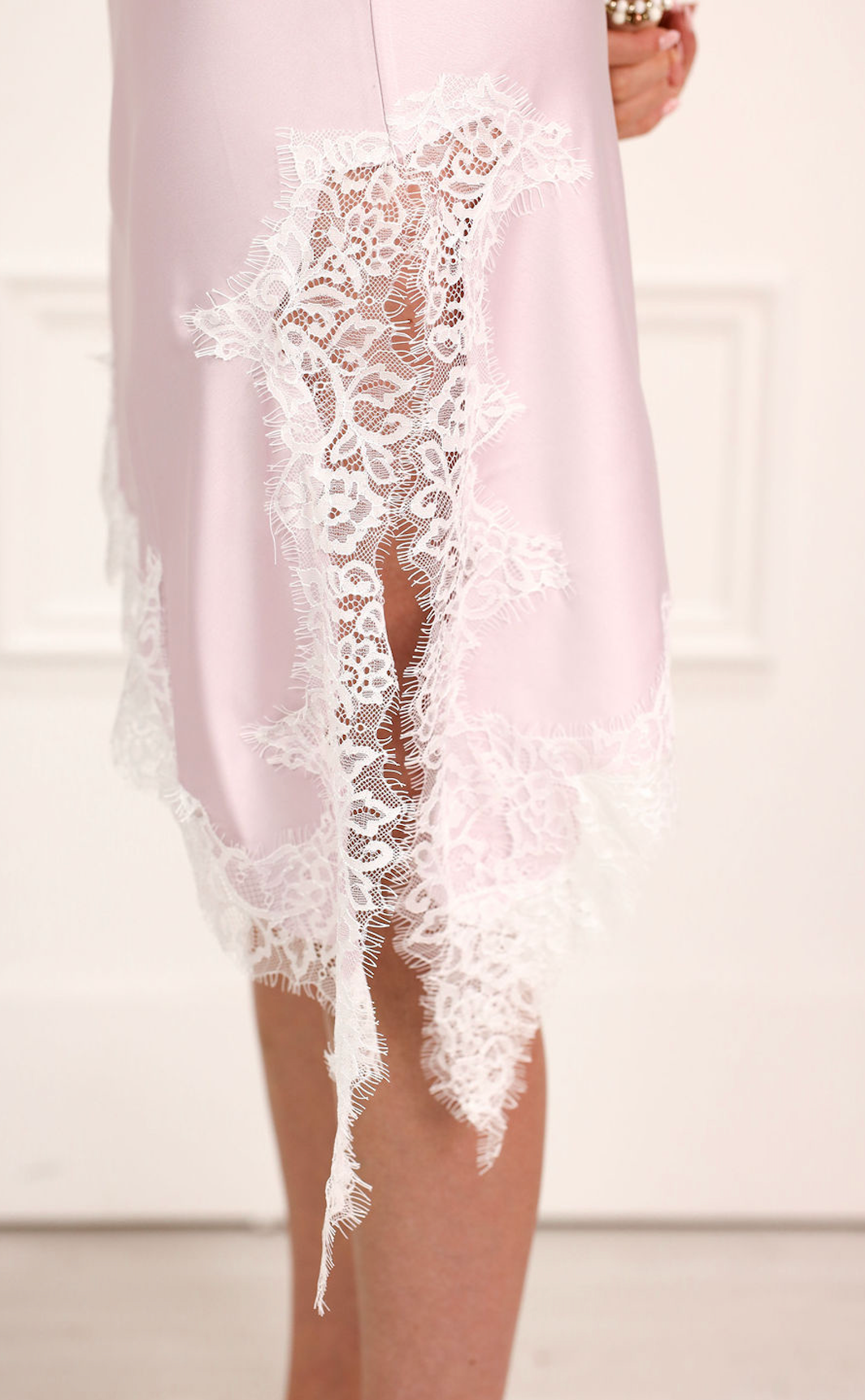 Lace Trim Slip Dress Lilac