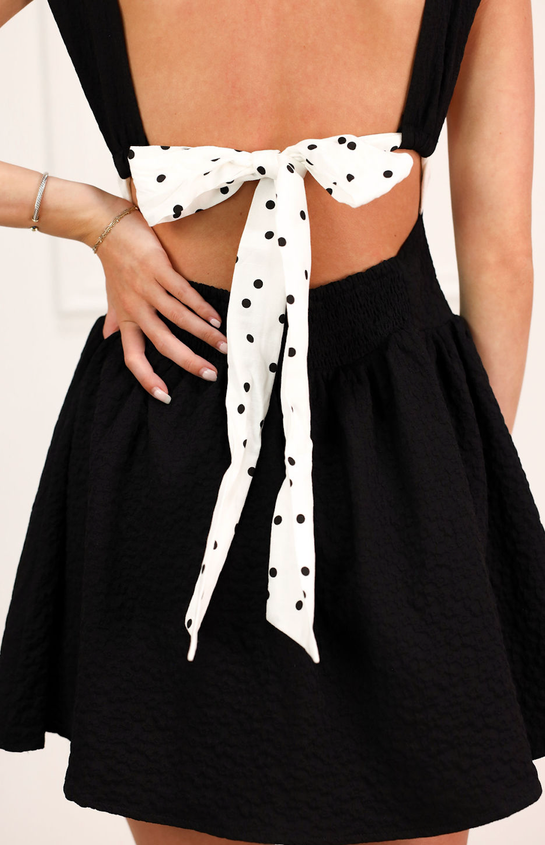 Black Sleeveless Mini Dress w/ Bow