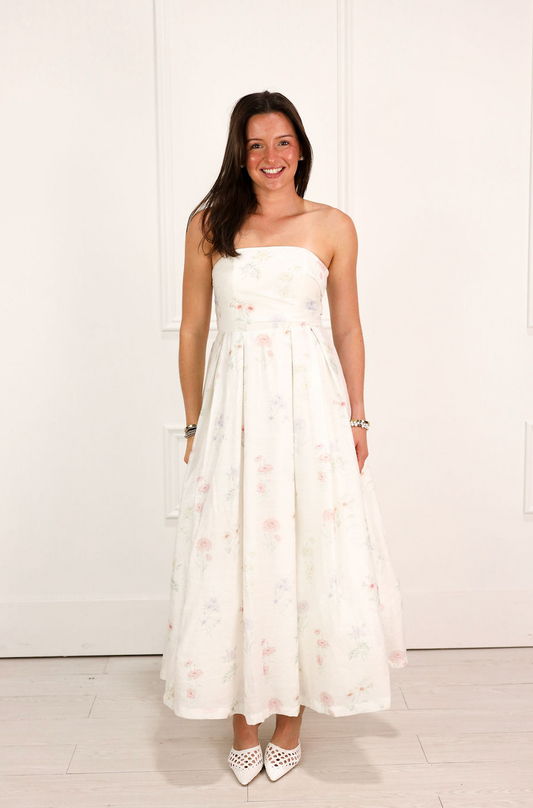 Soft Florals Tube Top Dress