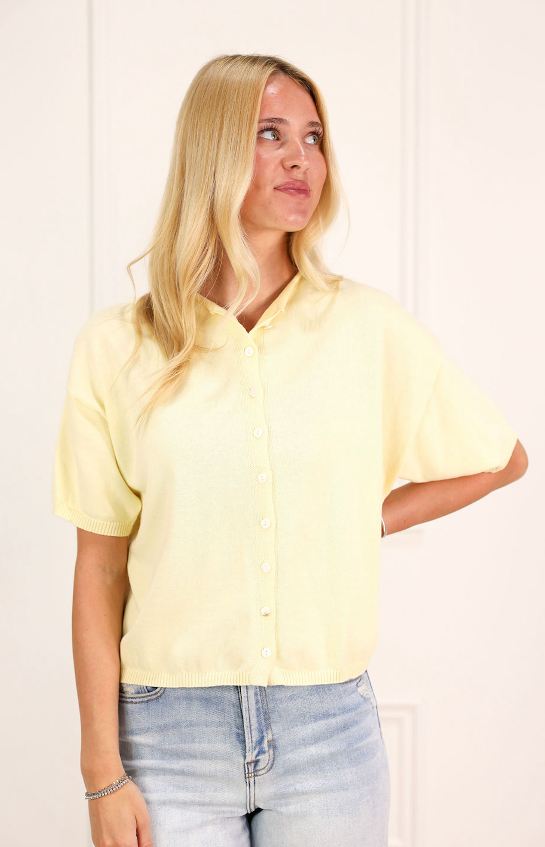 Short Sleeve Cardi Butter