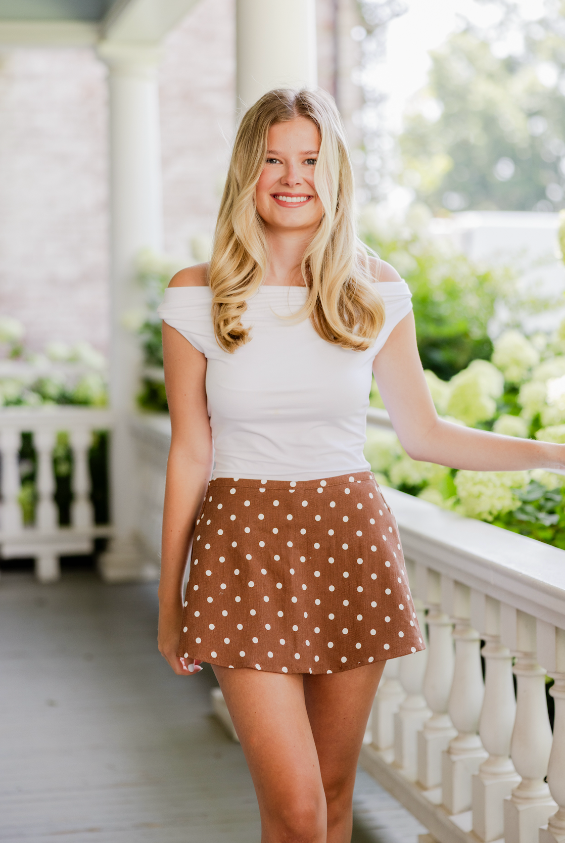 Polka Dot Skirt Brown/Cream