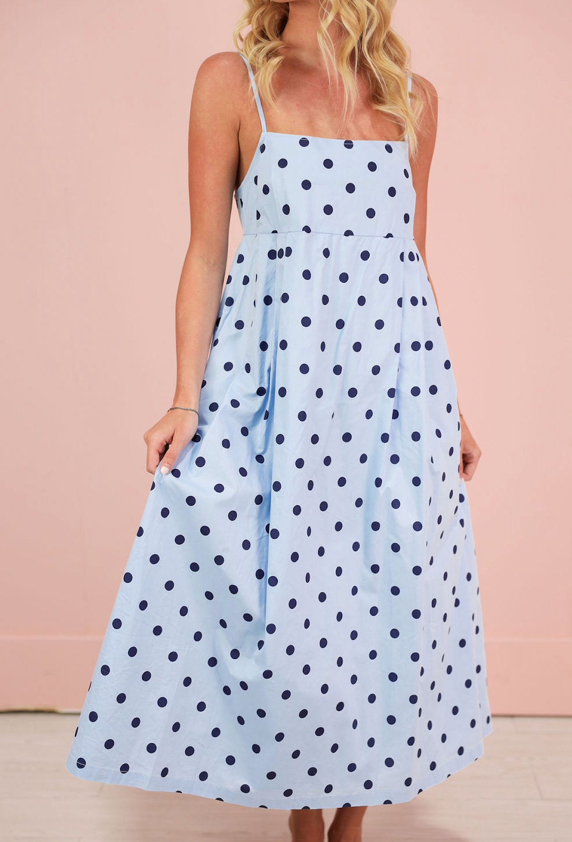 Polka Dot Midi Dress Blue/Navy