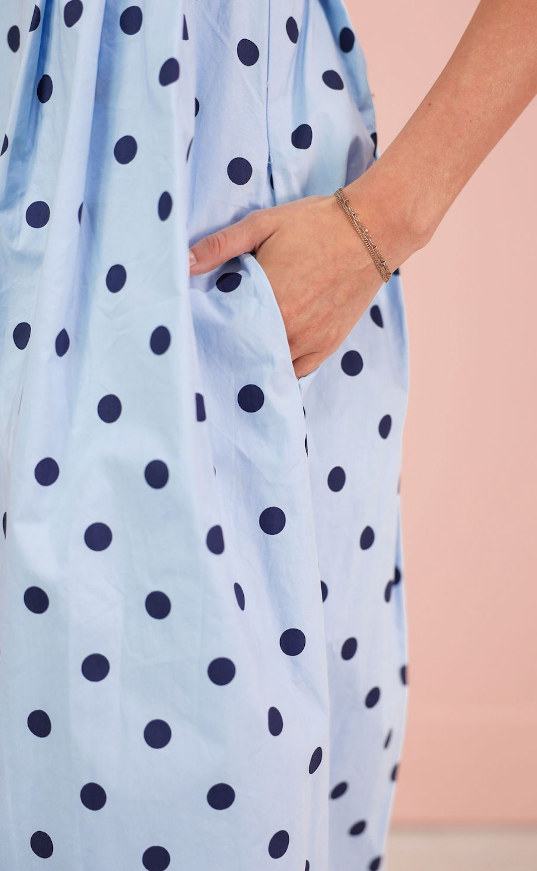Polka Dot Midi Dress Blue/Navy