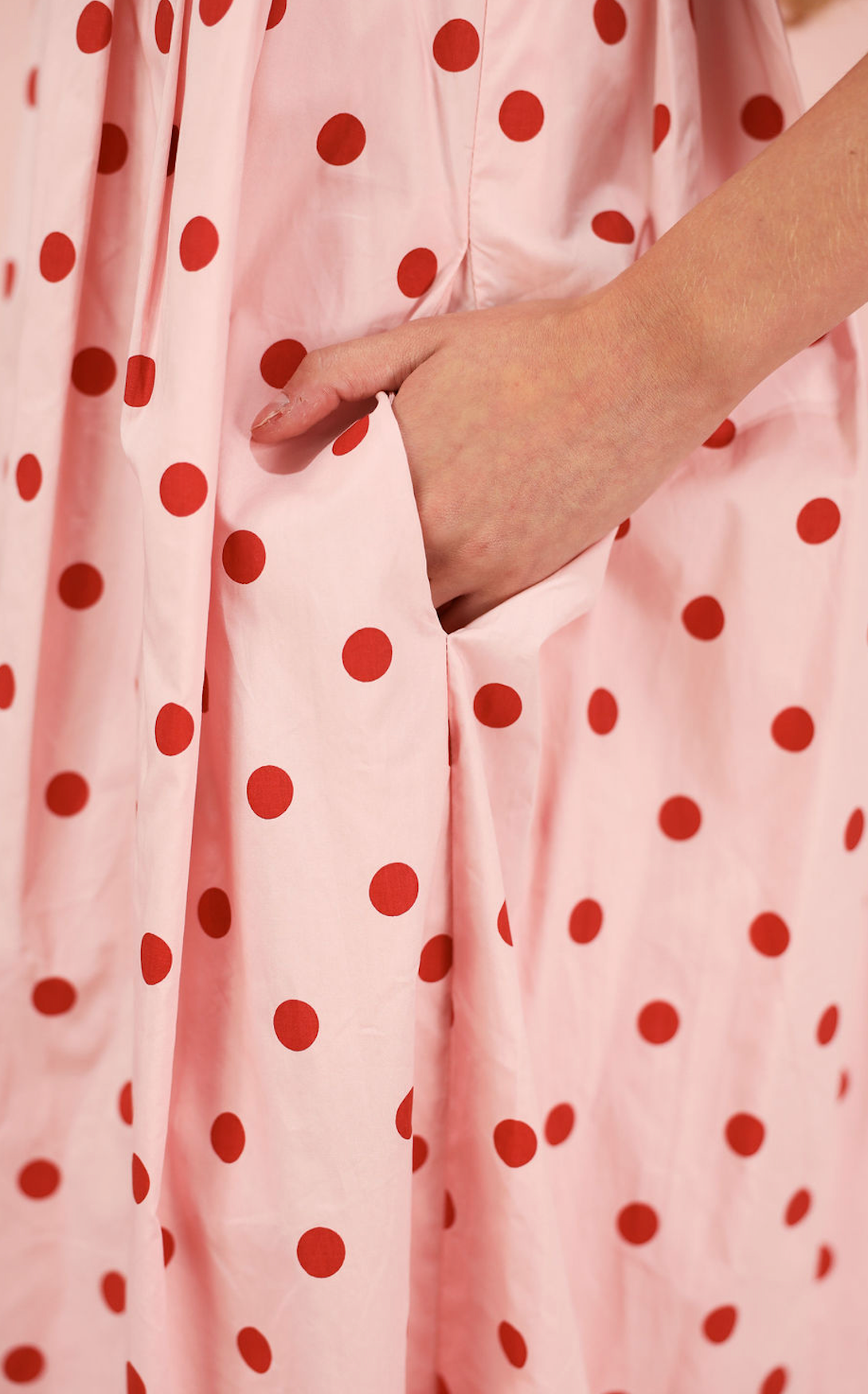 Polka Dot Midi Dress Pink/Red