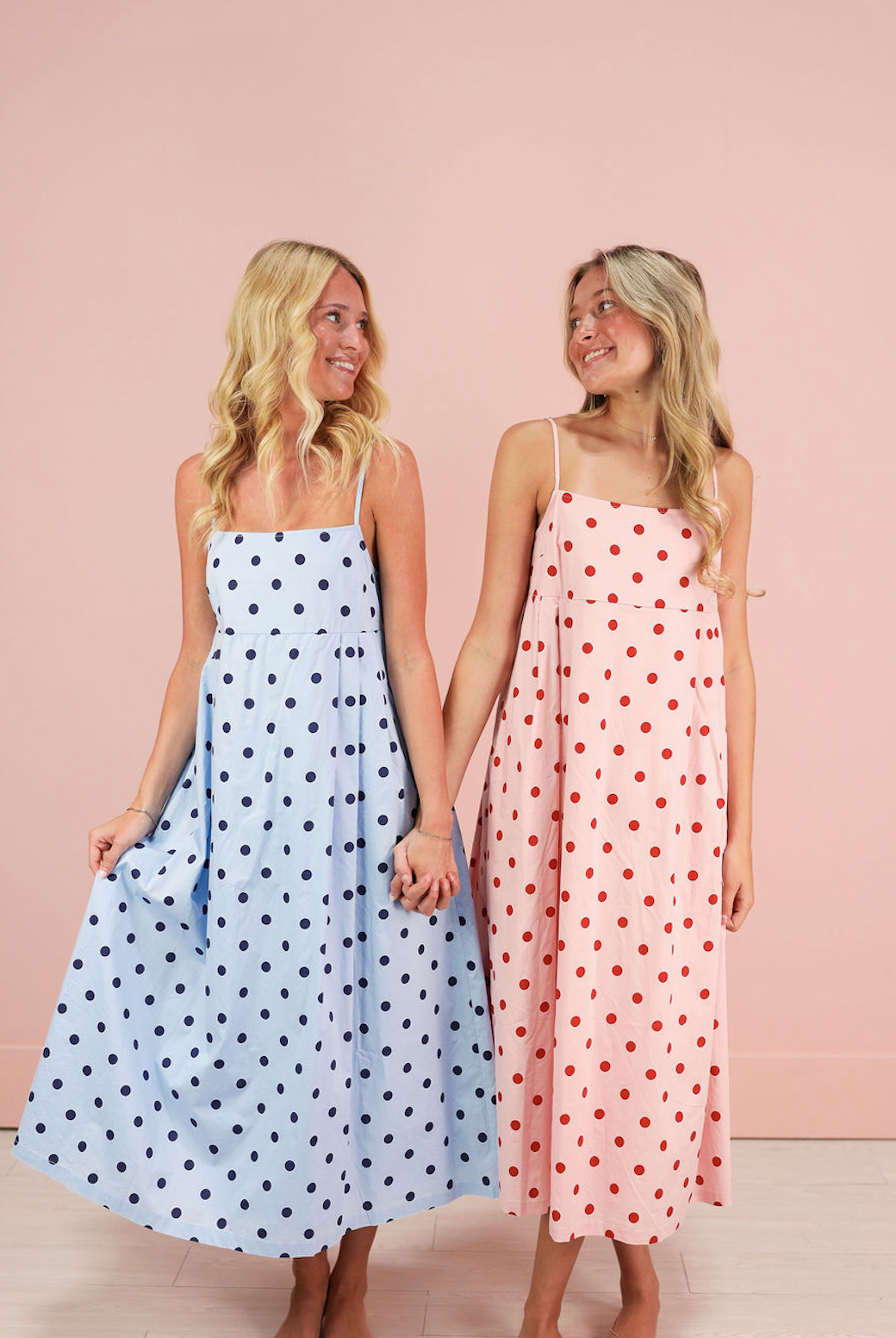 Polka Dot Midi Dress Blue/Navy