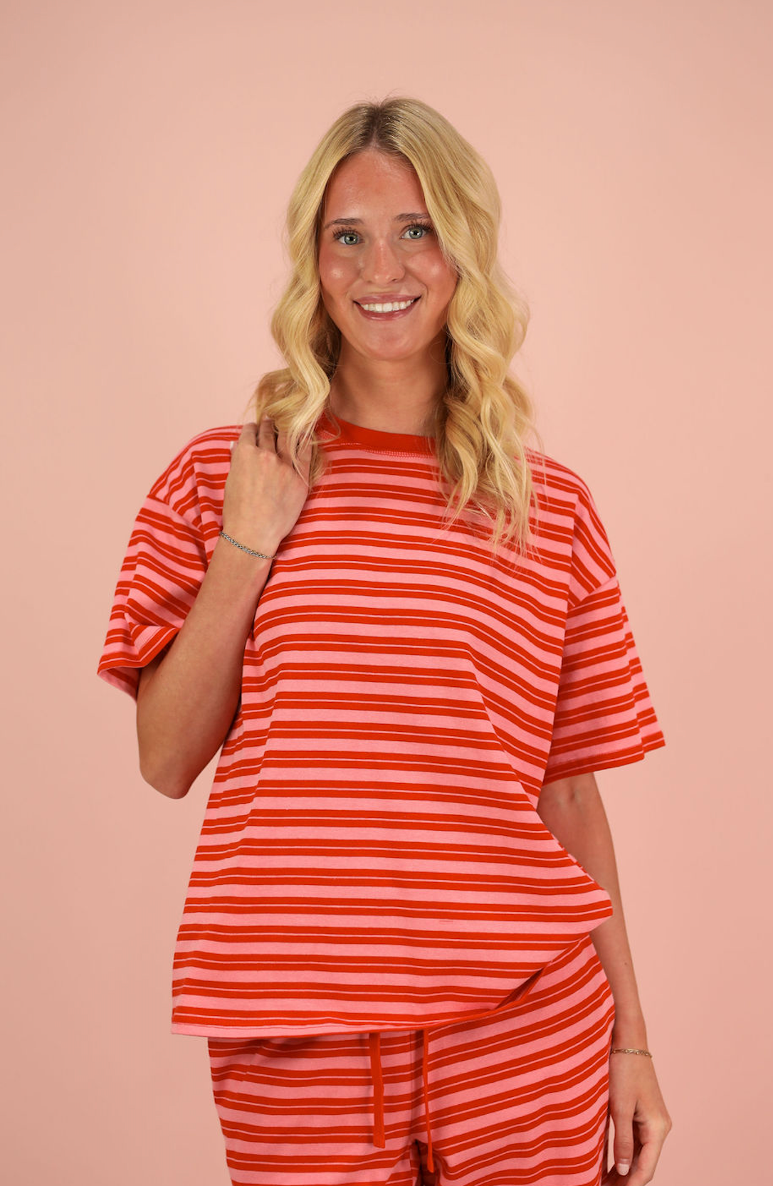 Double Striped T-shirt Red/Pink