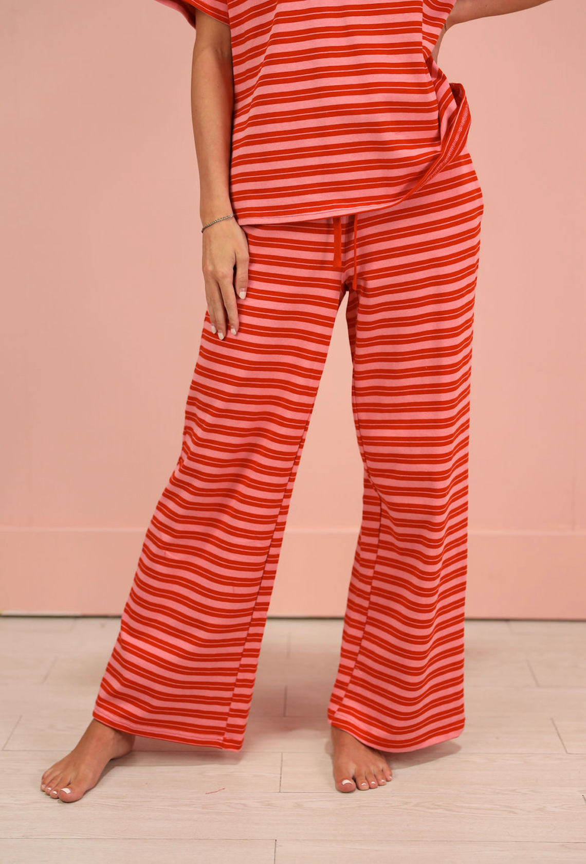 Double Striped Pants Red/Pink