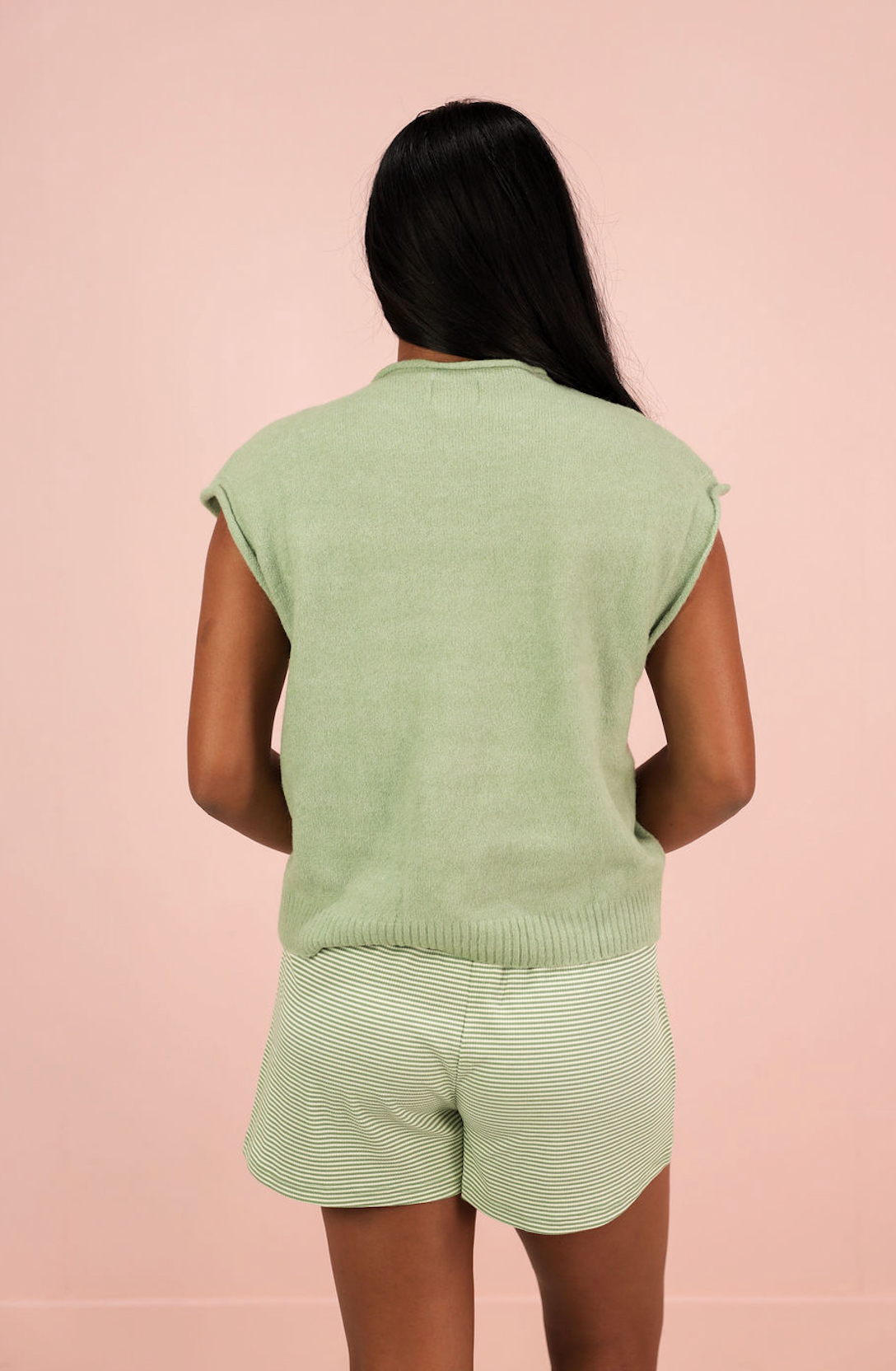 Sweater Vest Cardigan Matcha