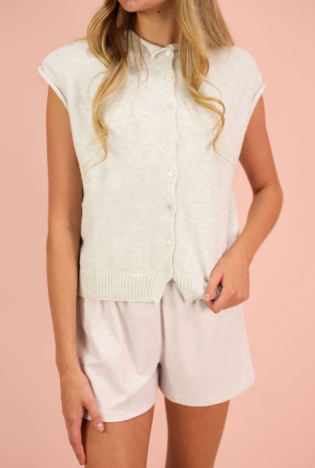 Sweater Vest Cardigan Grey
