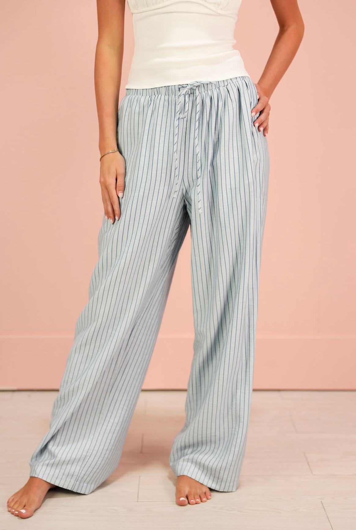 Blue Stripe Baggy Pants