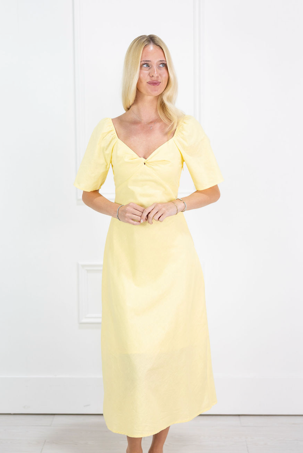 Janet Midi Dress Yellow