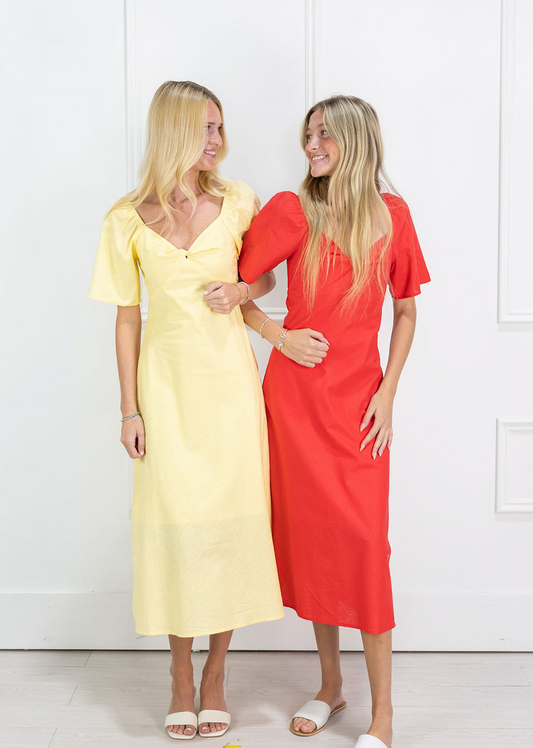 Janet Midi Dress Yellow