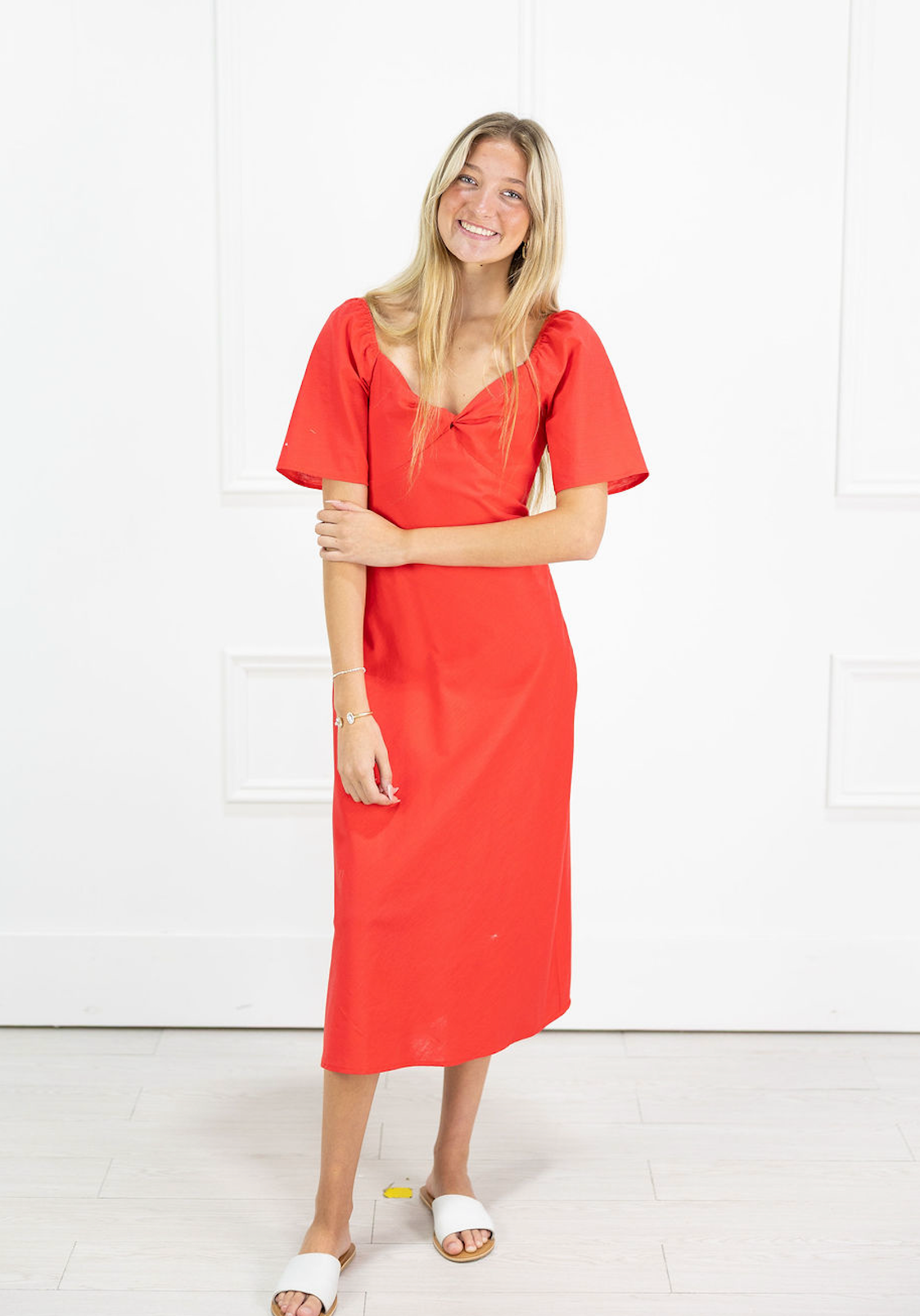 Janet Midi Dress Red