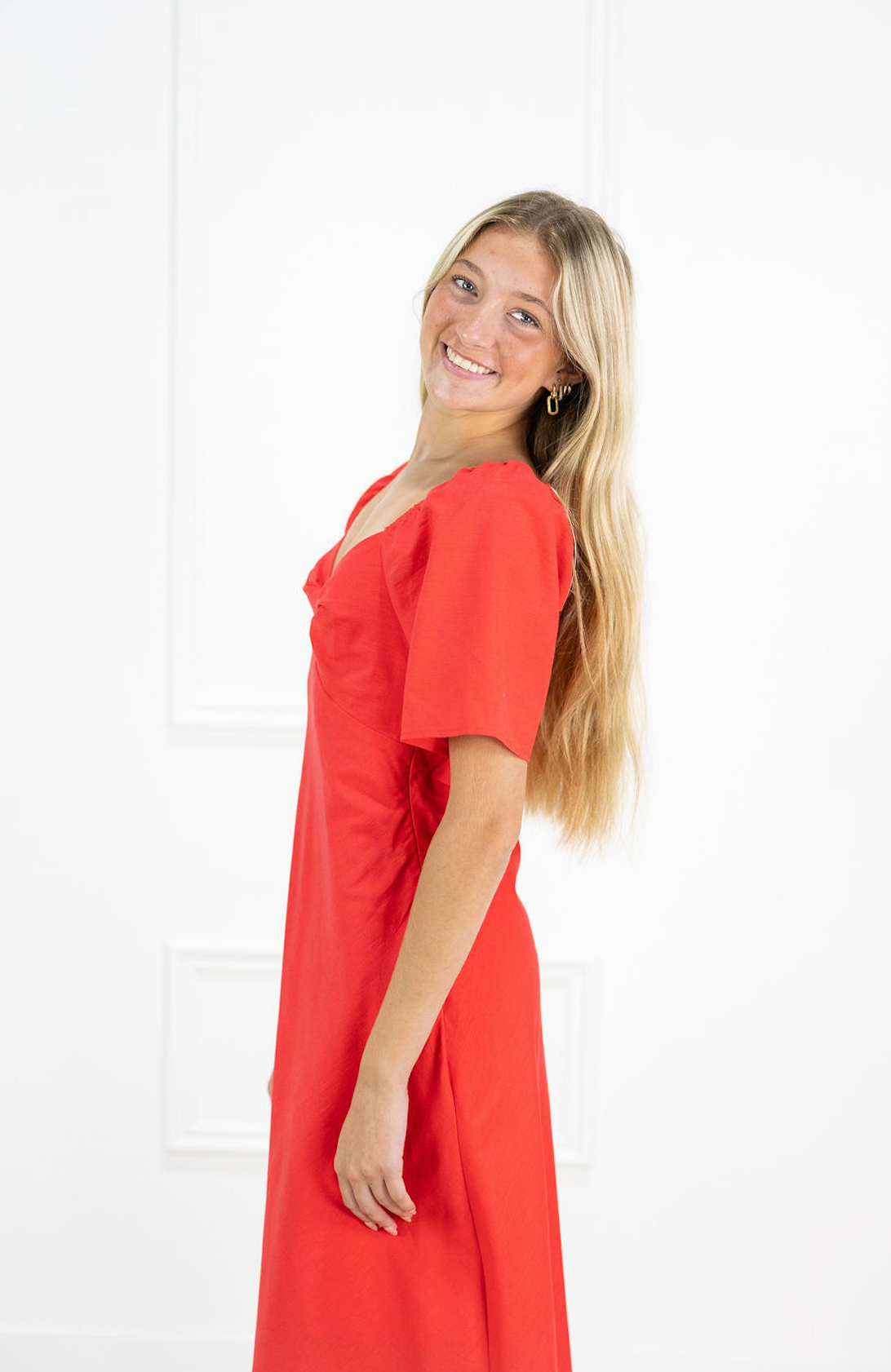 Janet Midi Dress Red
