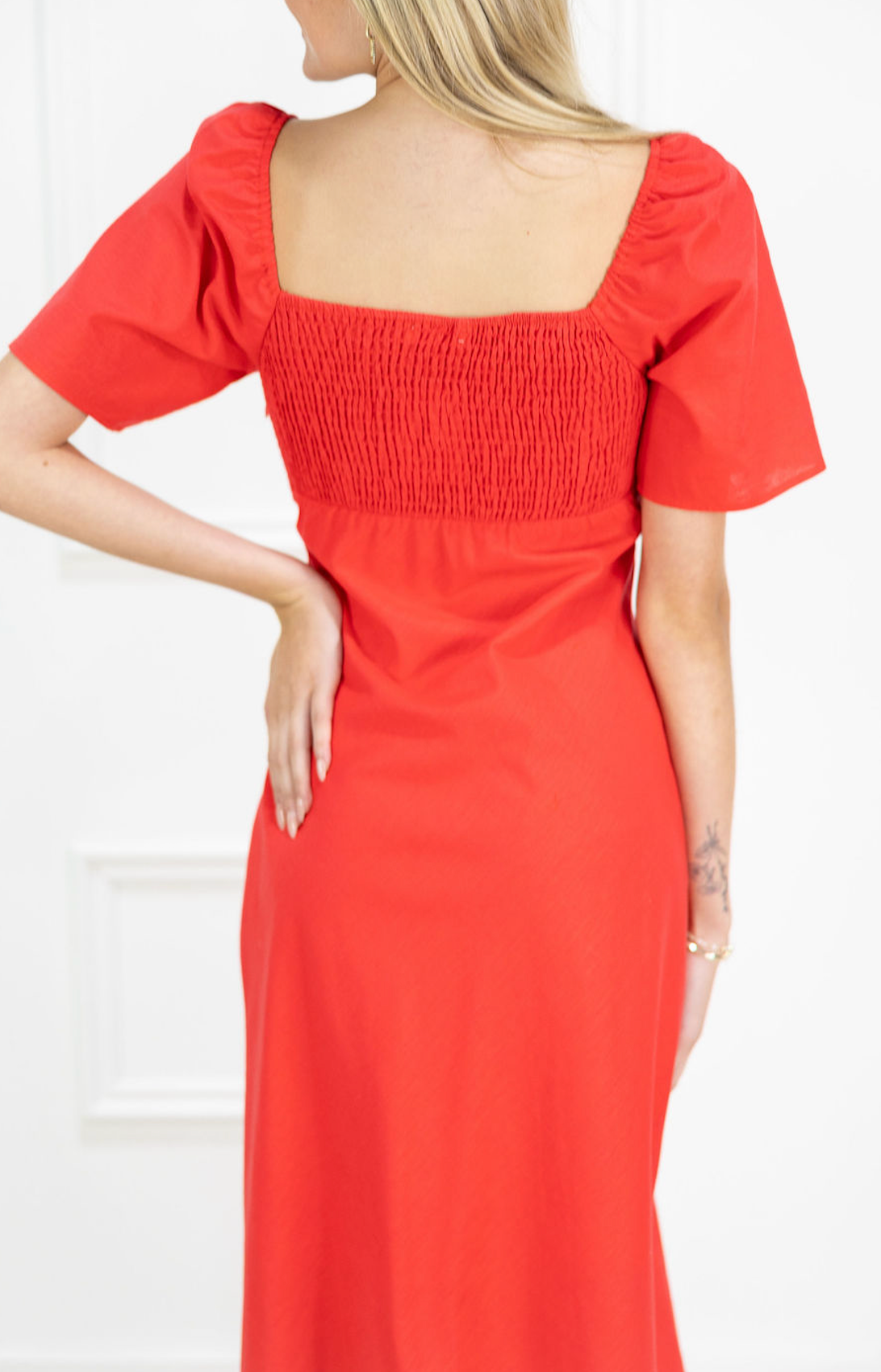 Janet Midi Dress Red