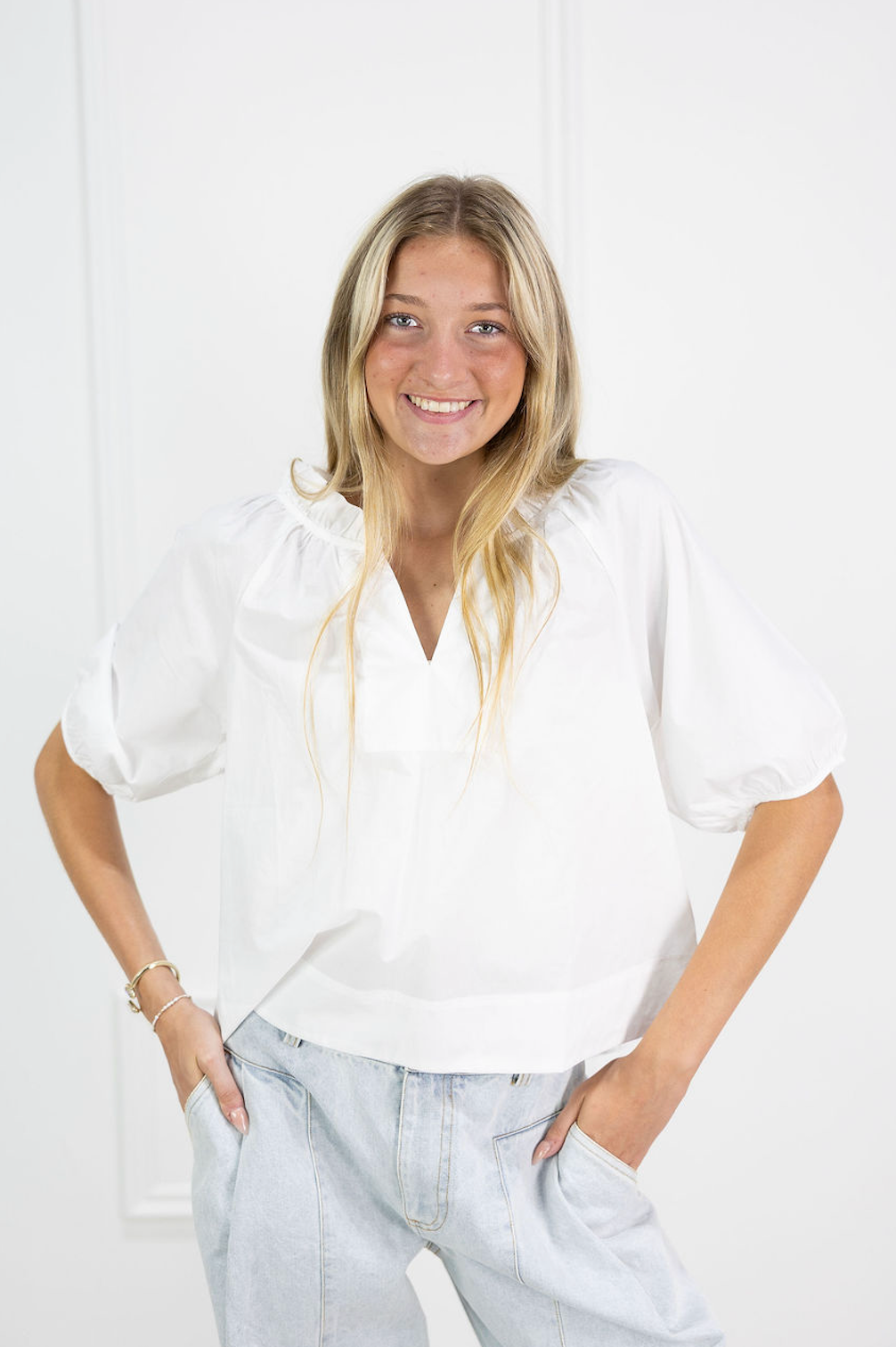 Lucy Poplin White Top
