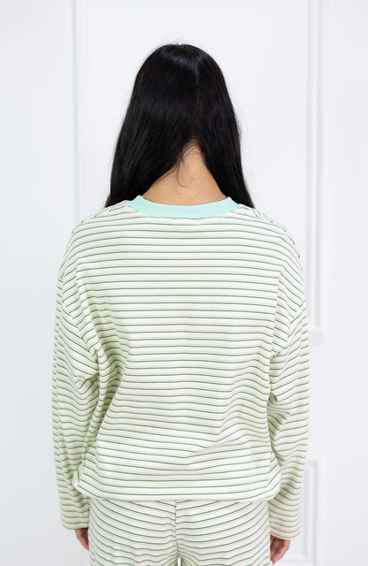 Sage Stripe Lounge Pants & Top Set of 2