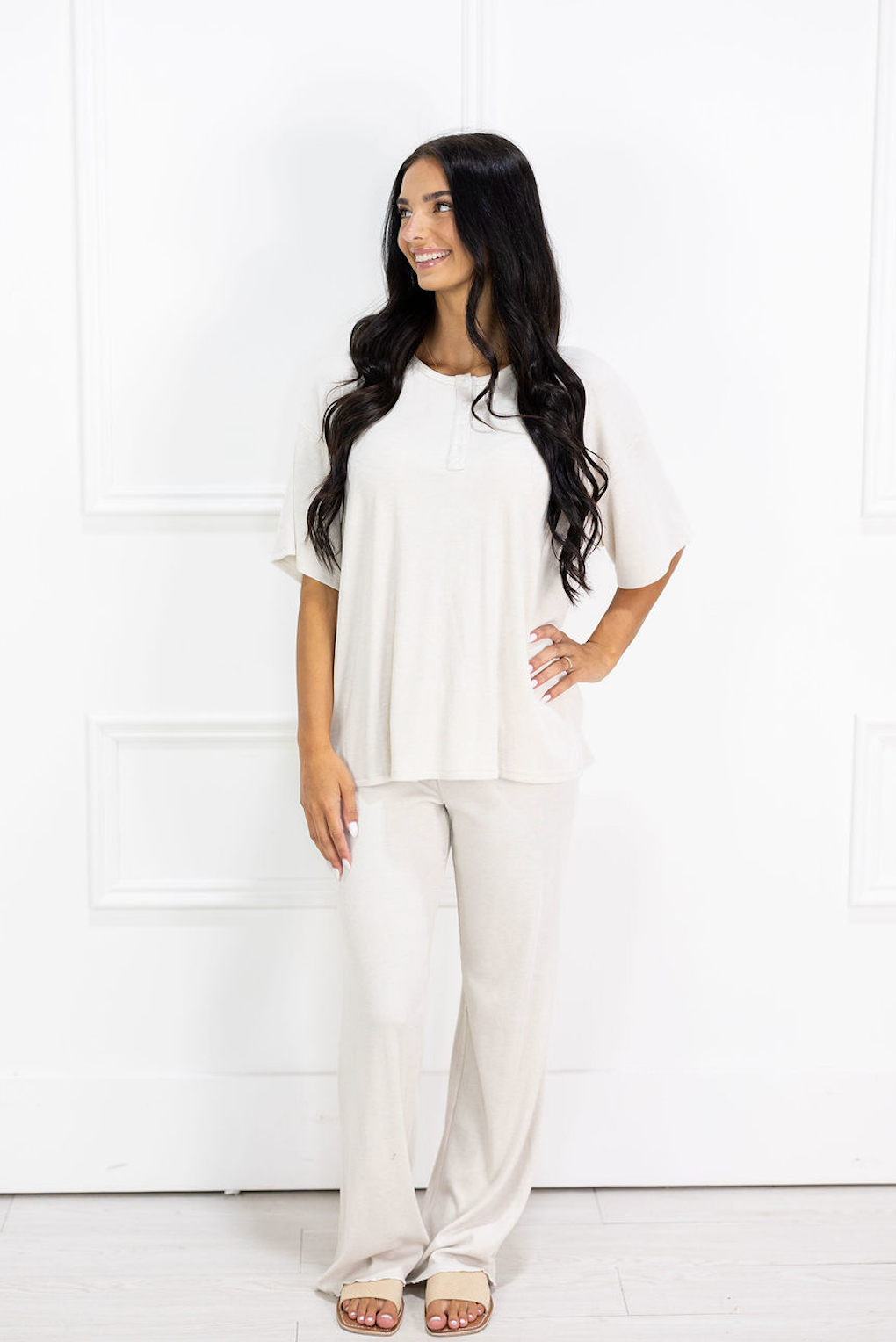 Ribbed Henley & Pants Set of 2