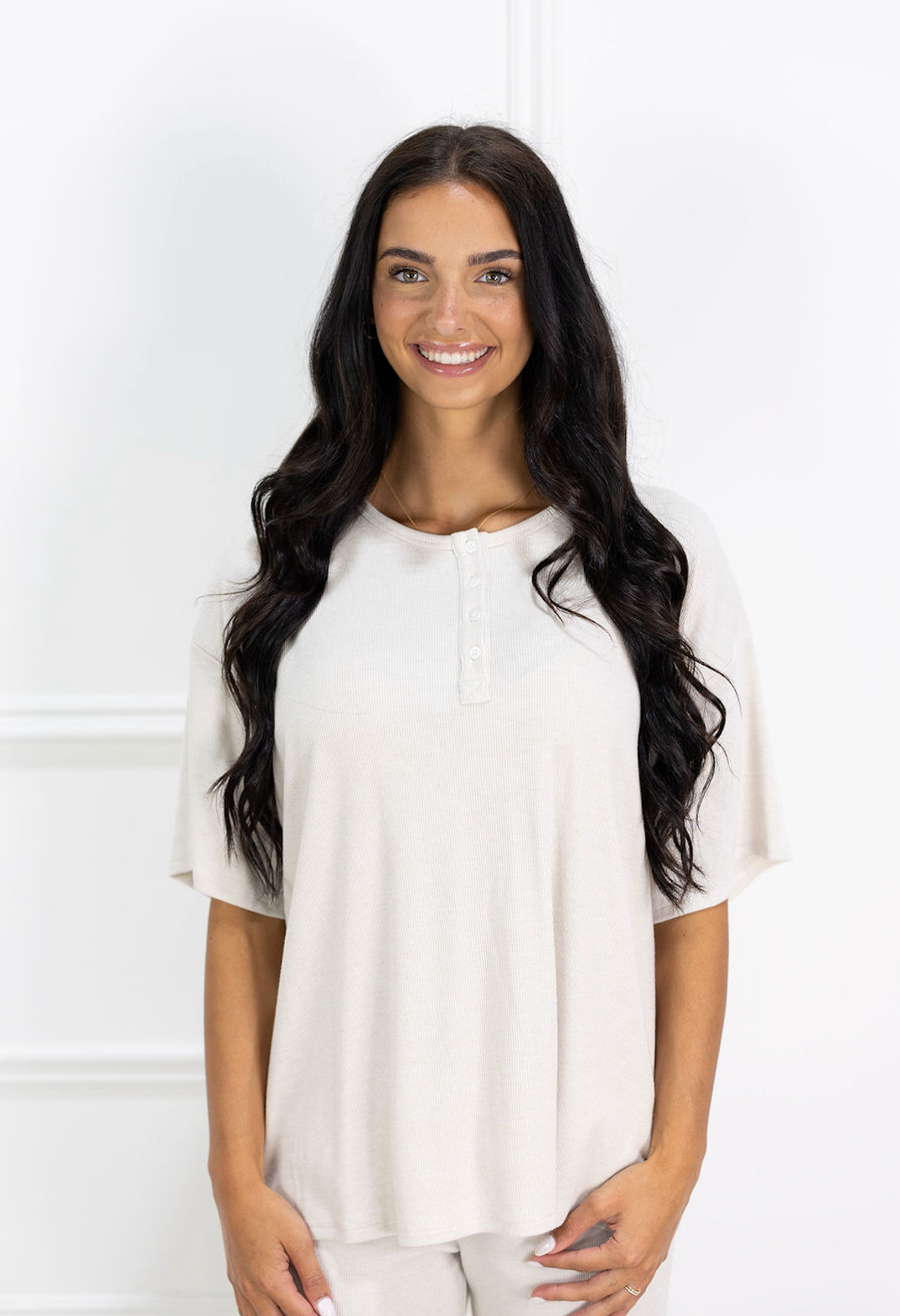 Ribbed Henley & Pants Set of 2