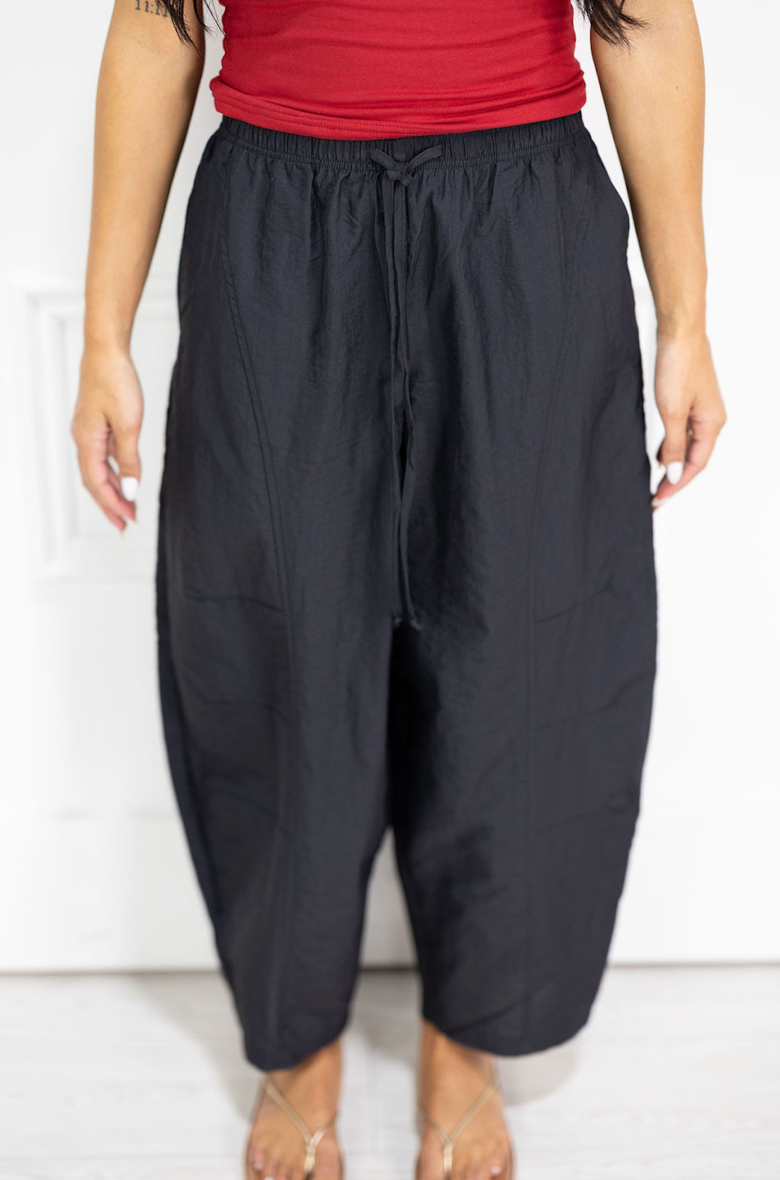 Black Mid Rise Pants