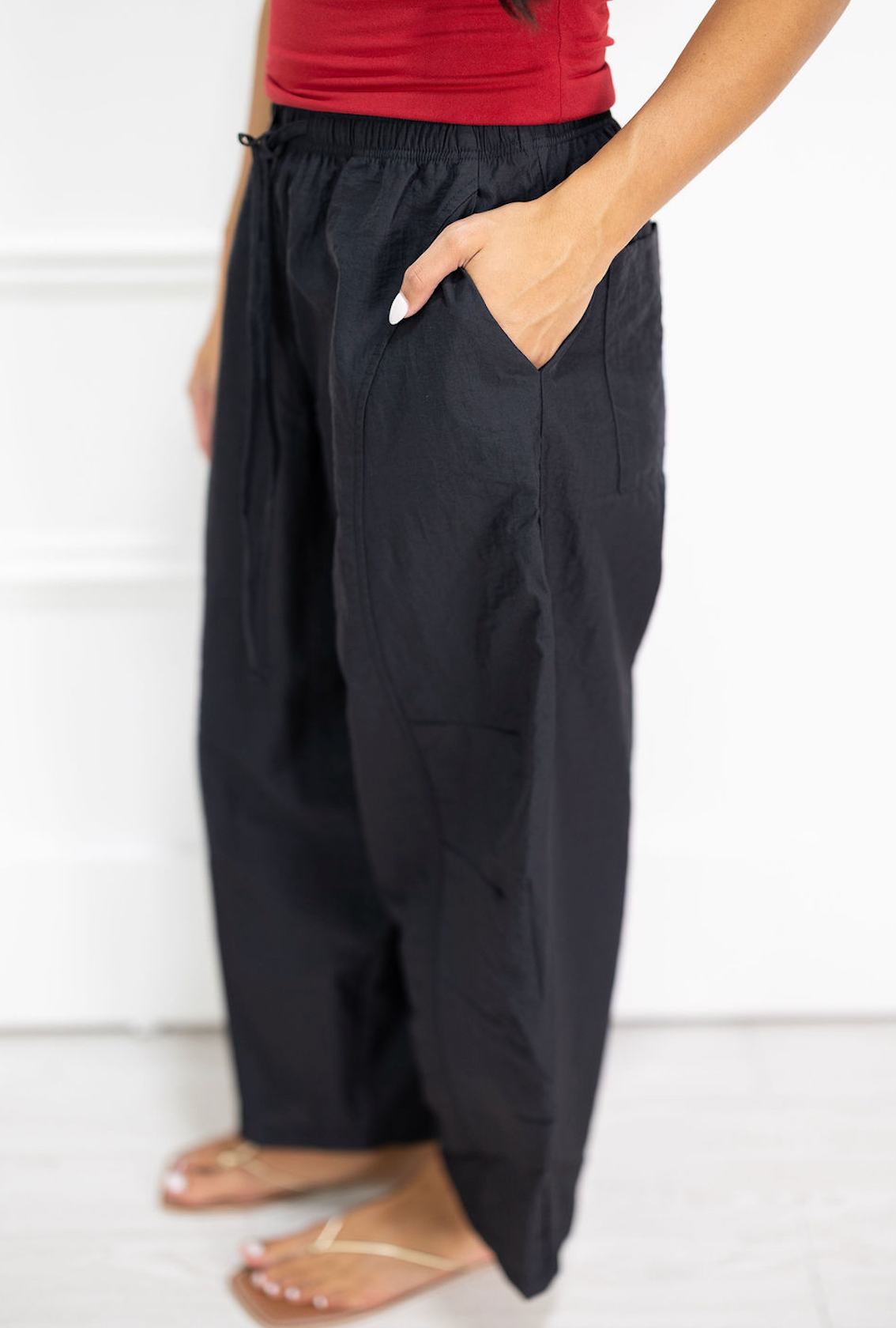 Black Mid Rise Pants