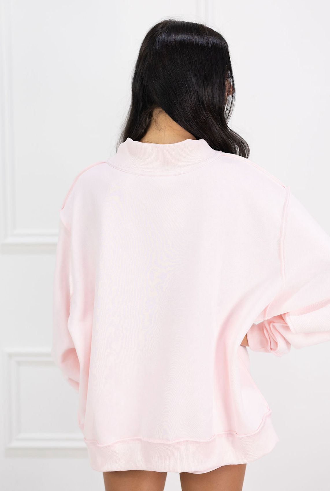 Solid Reversible Mock Neck Pink