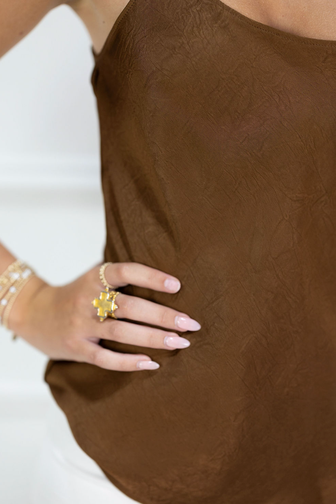 Jasmine Satin Camisole Chocolate