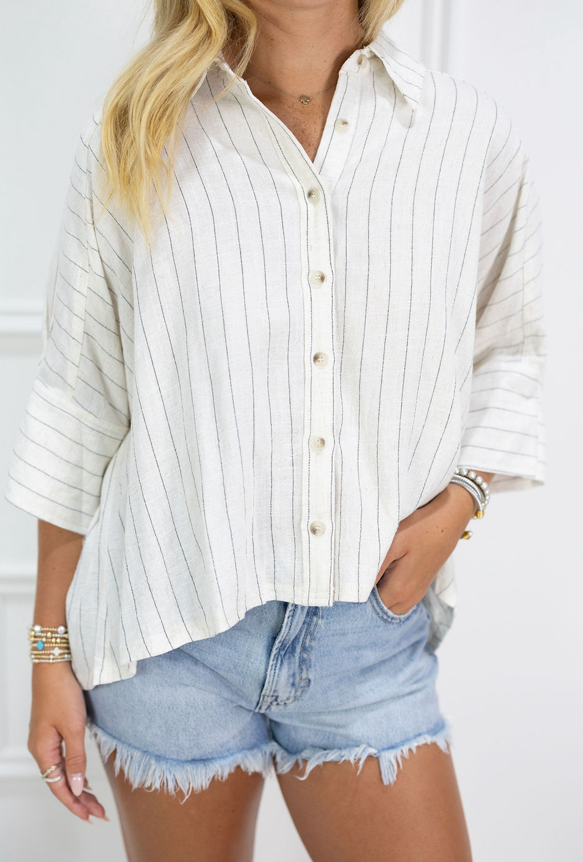 Pinstripe Button Down Shirt