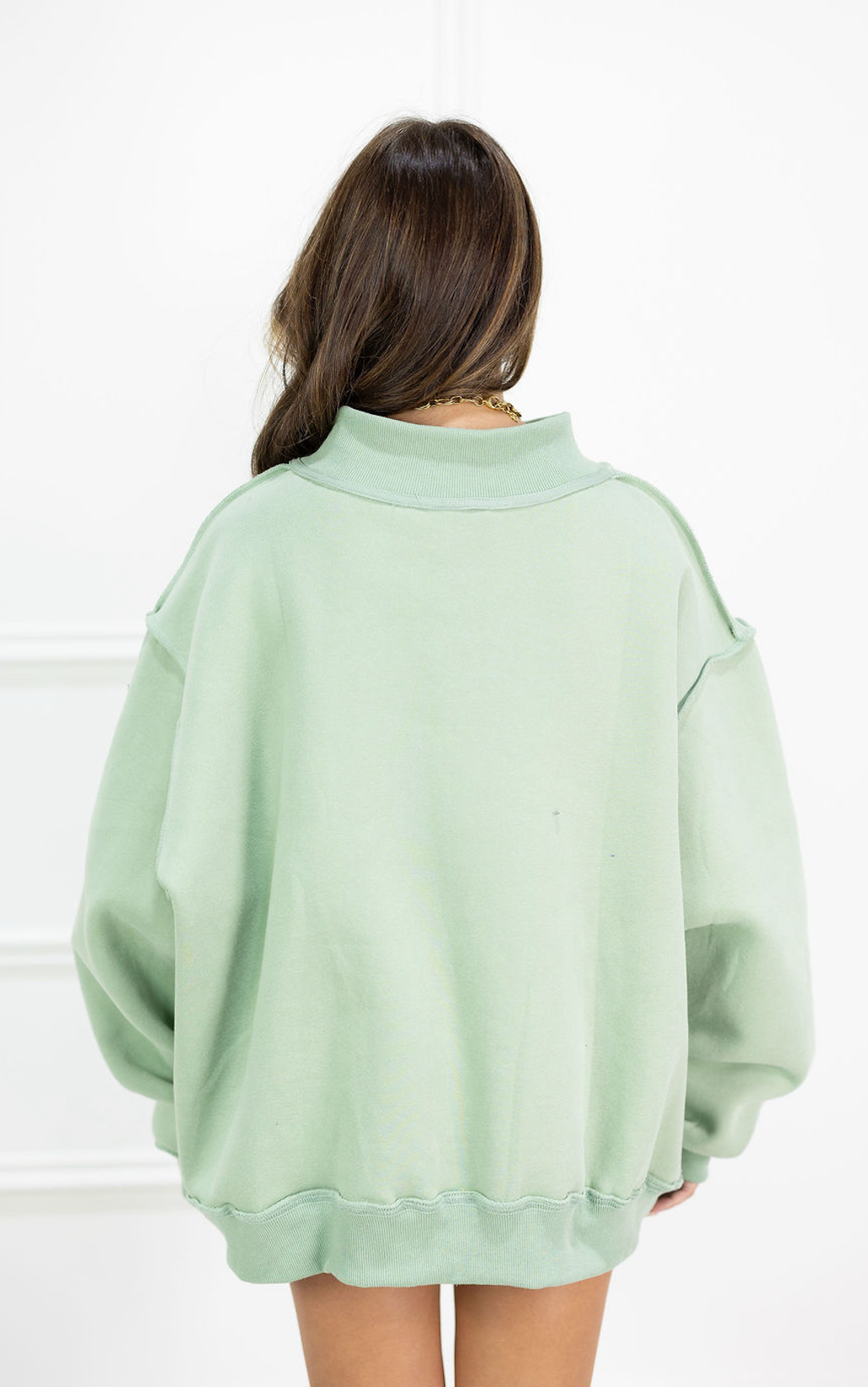 Solid Reversible Mock Neck Sage