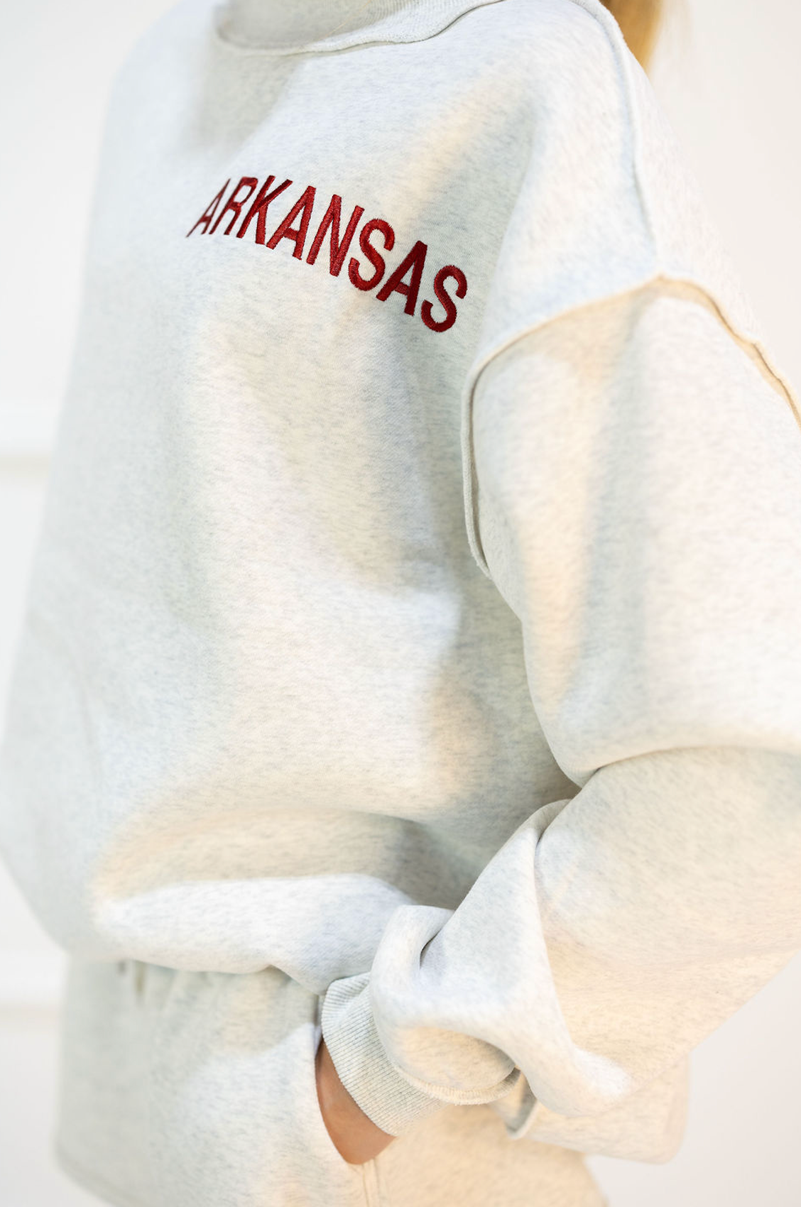 Embroidered Arkansas Mockneck