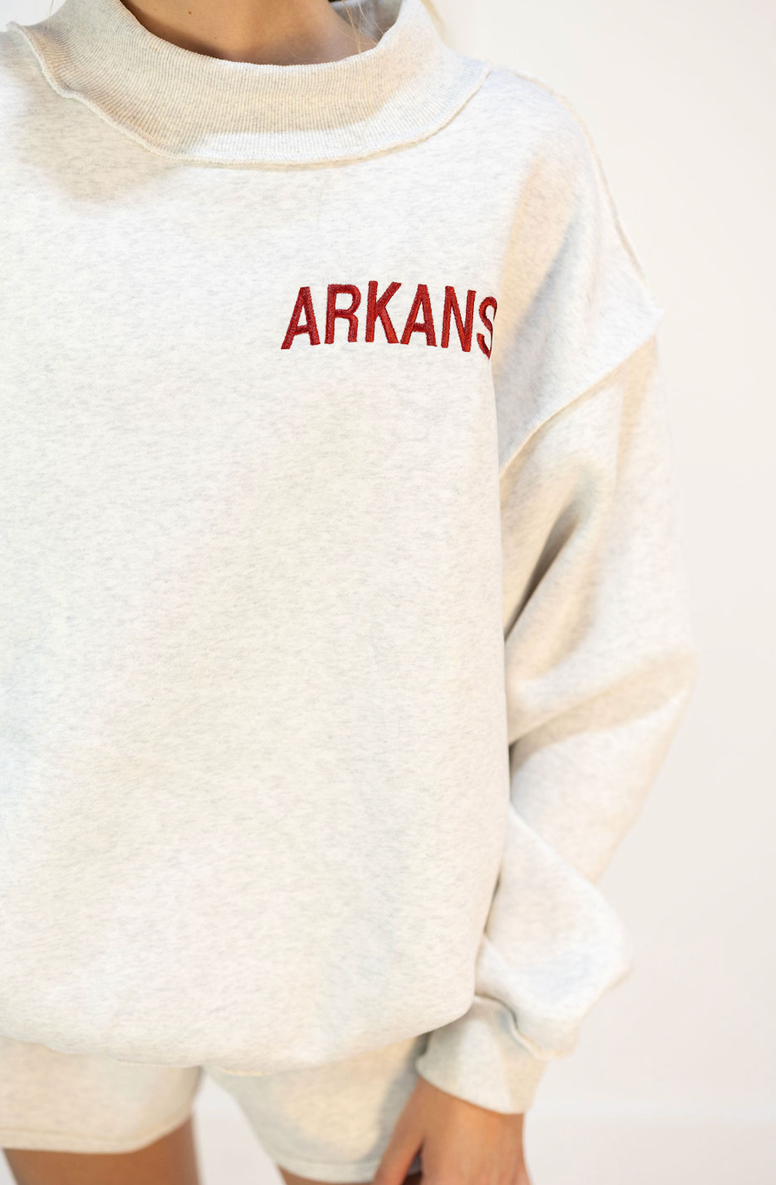 Embroidered Arkansas Mockneck