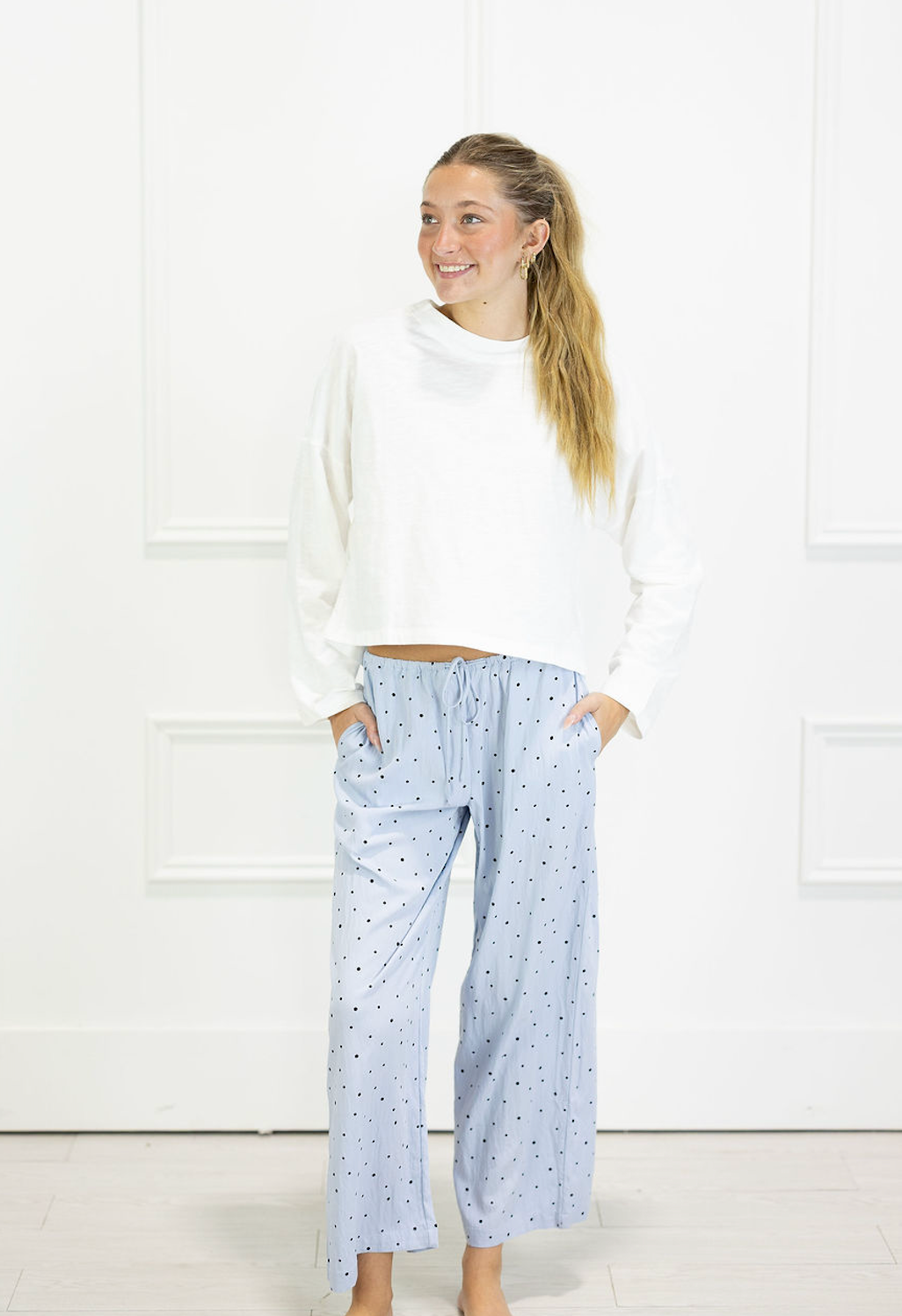 Light Blue Polka Dot Pants