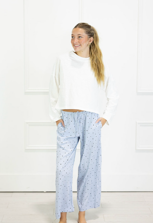 Light Blue Polka Dot Pants