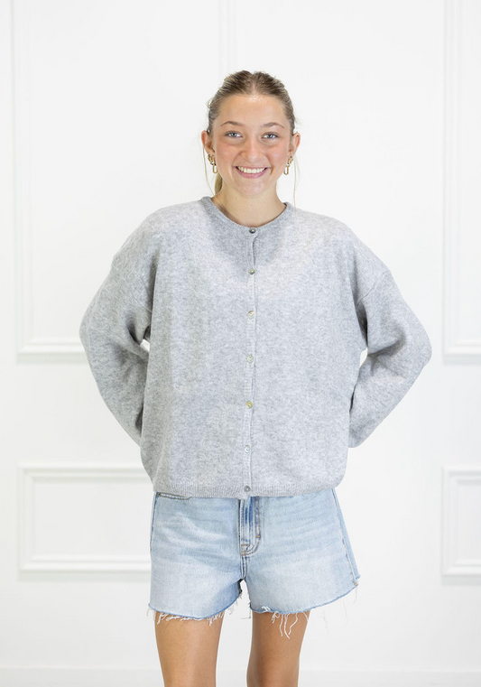 Button Down Cardigan Grey