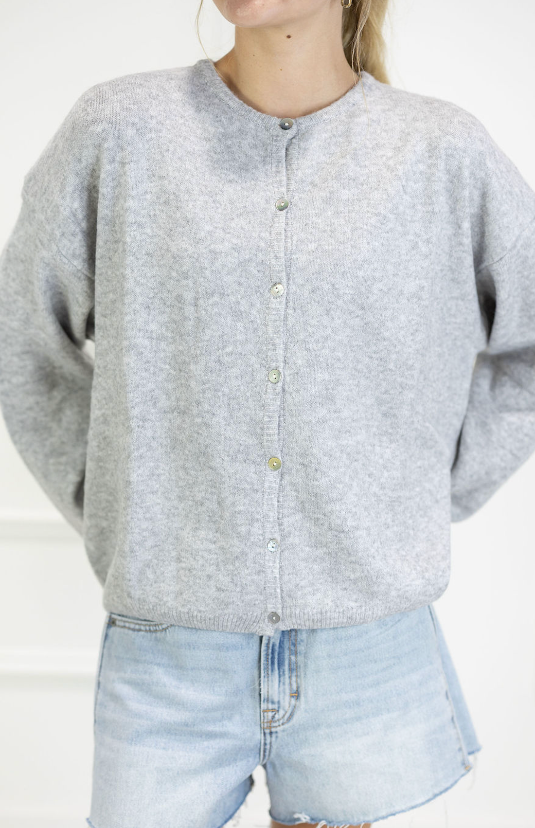 Button Down Cardigan Grey