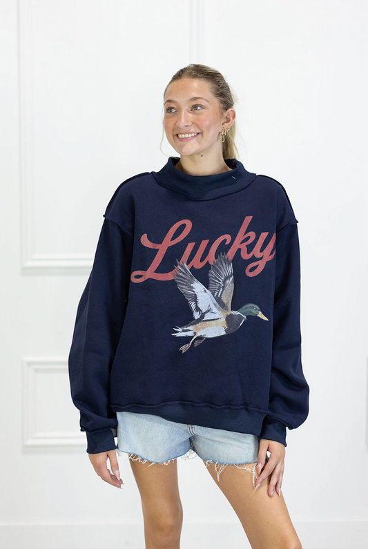 Lucky Mallard Mock Neck Sweatshirt
