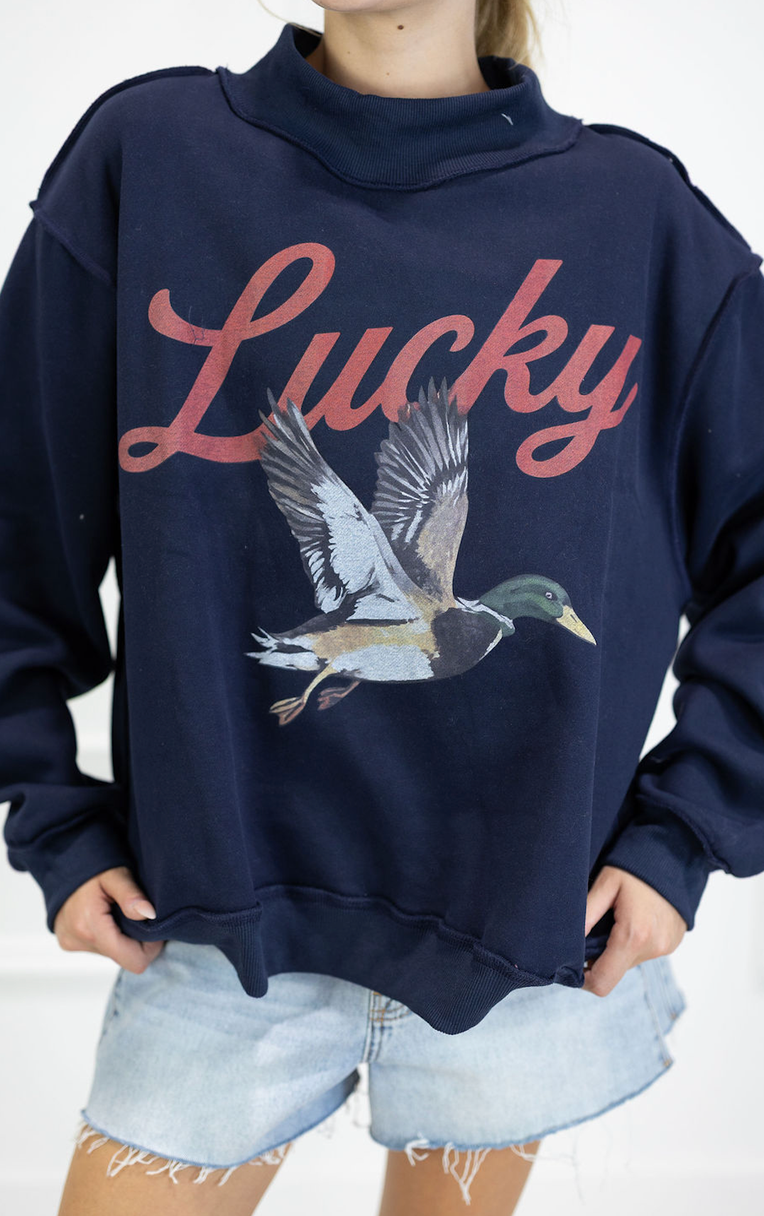Lucky Mallard Mock Neck Sweatshirt