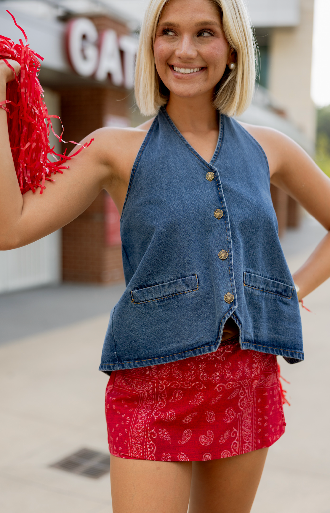 Red Bandana Print Skort