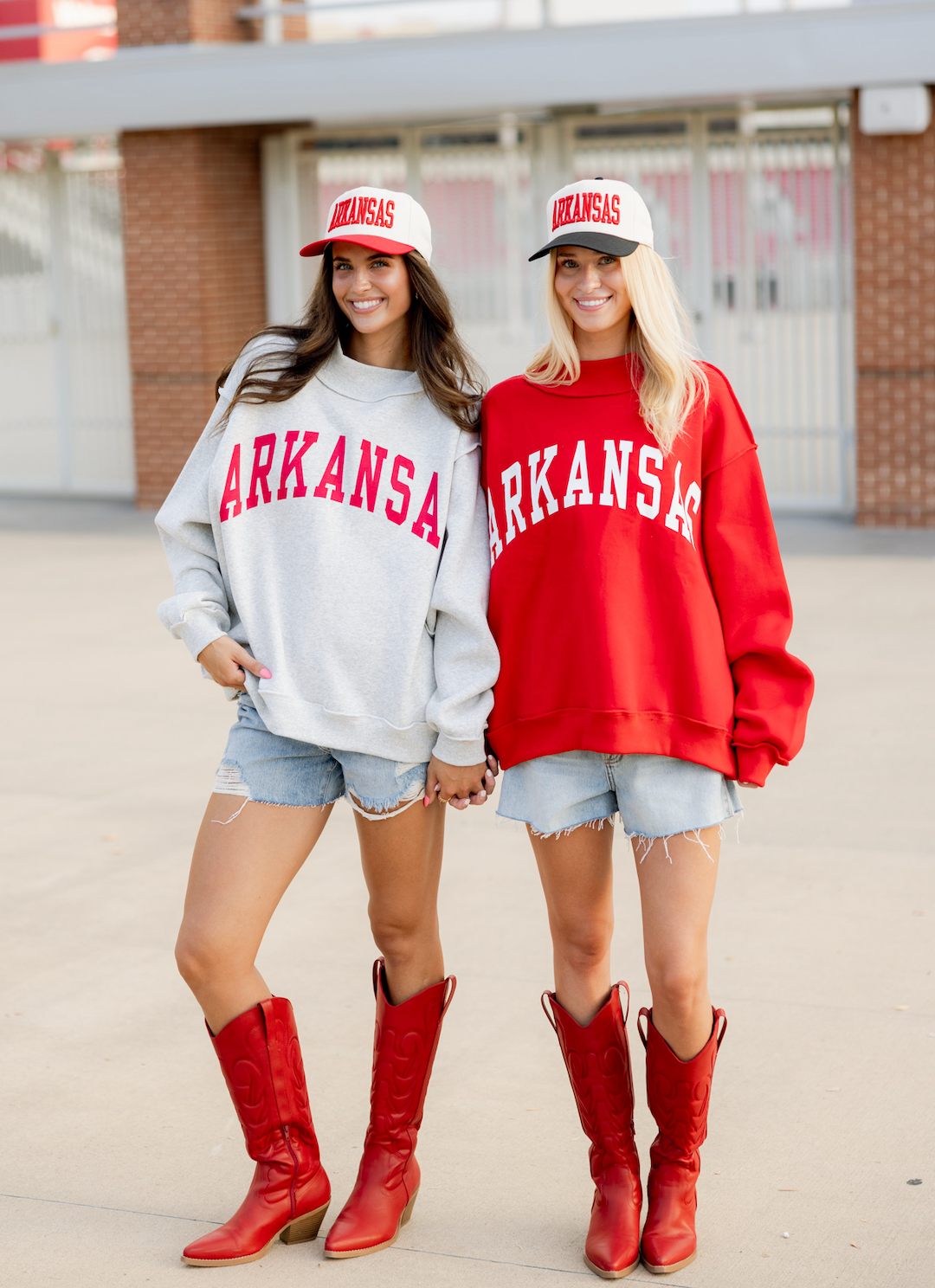 Arkansas/AR Reversible Mock Neck Red