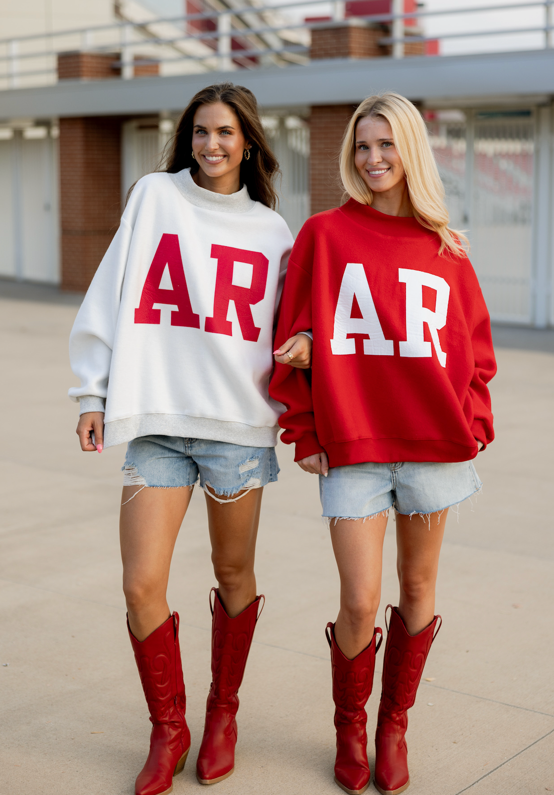 Arkansas/AR Reversible Mock Neck Red