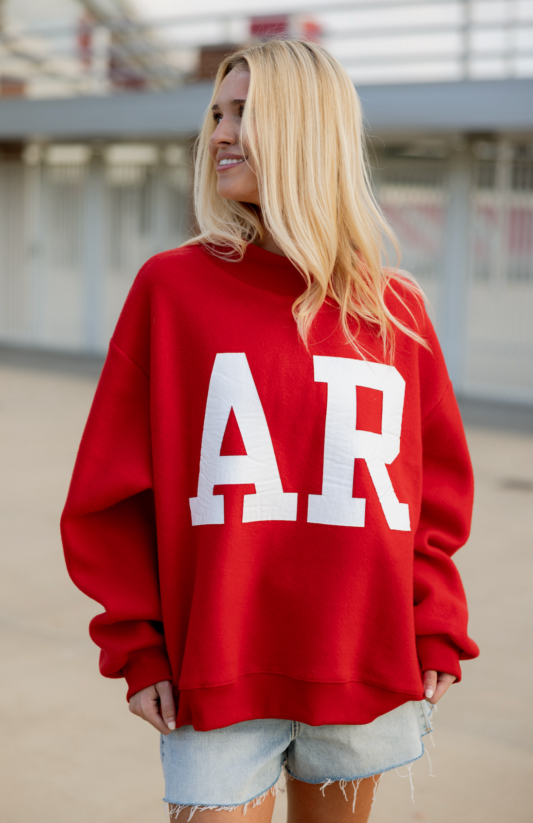 Arkansas/AR Reversible Mock Neck Red