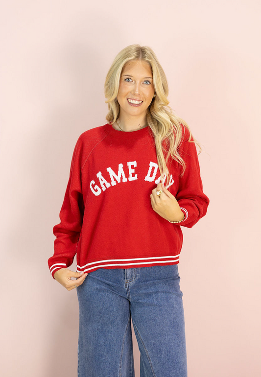 Gameday Athletic Stripe Sweater - Clothe Boutique