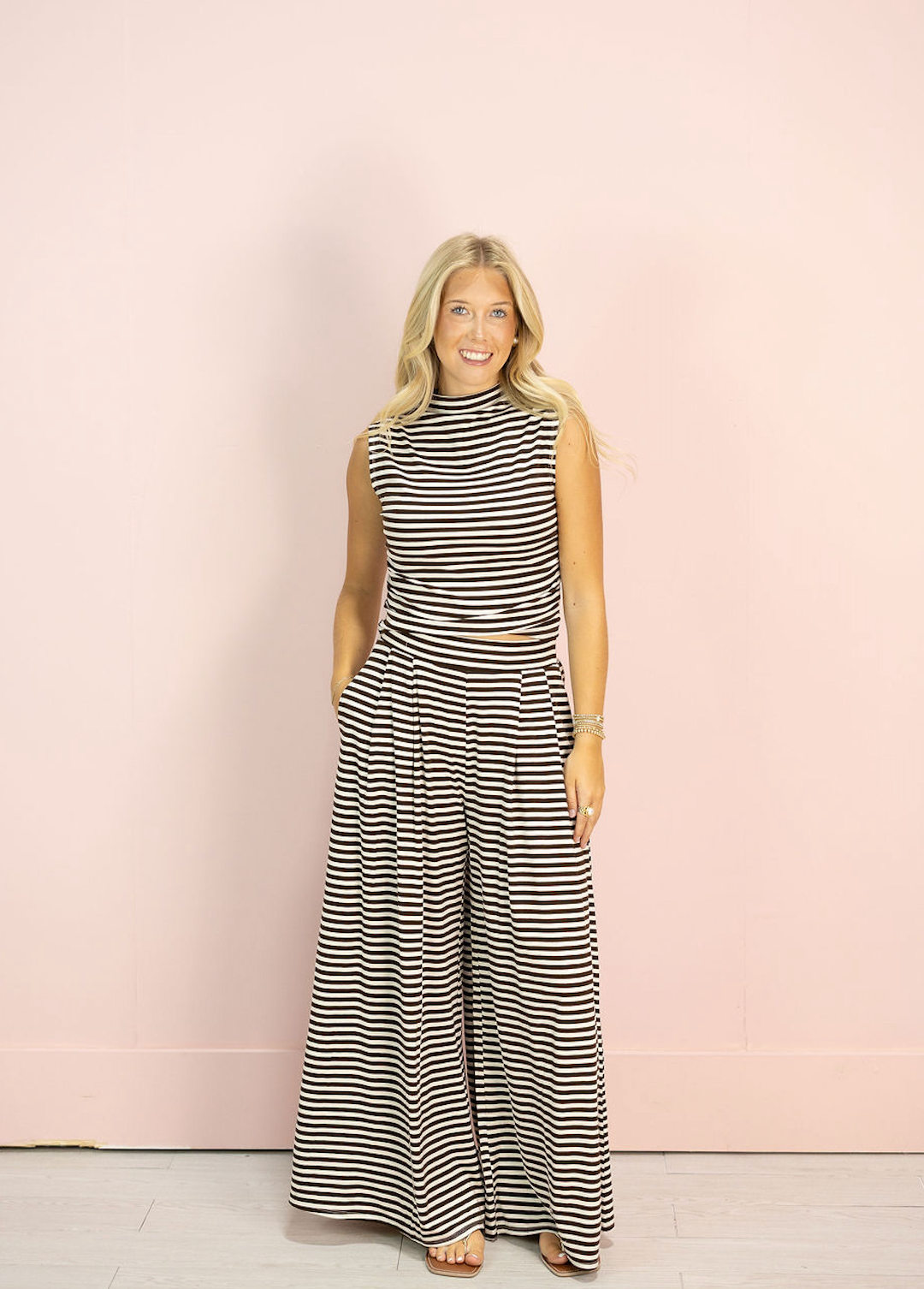 Lottie Brown Stripe Lounge Set of 2