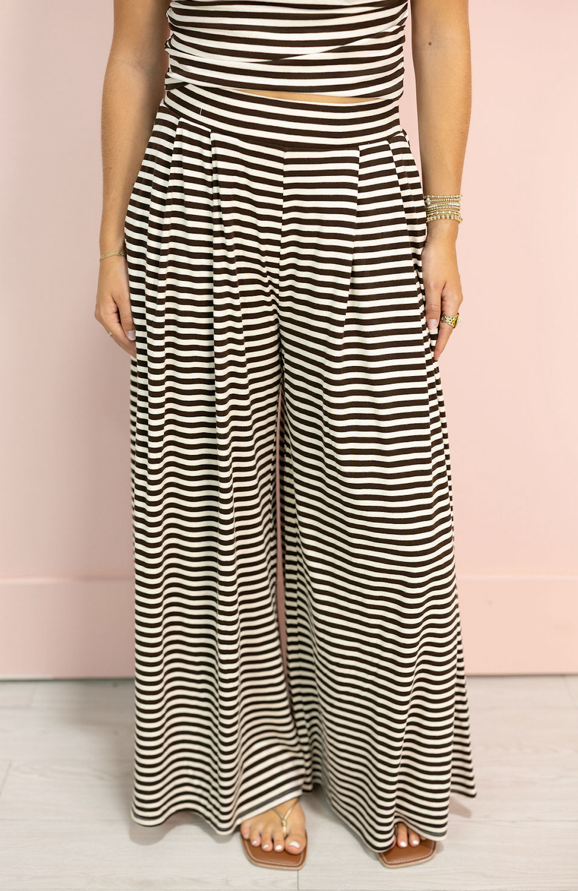Lottie Brown Stripe Lounge Set of 2