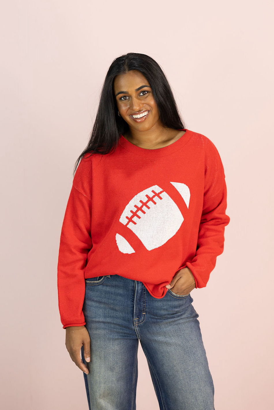 Football Knit Sweater - Clothe Boutique